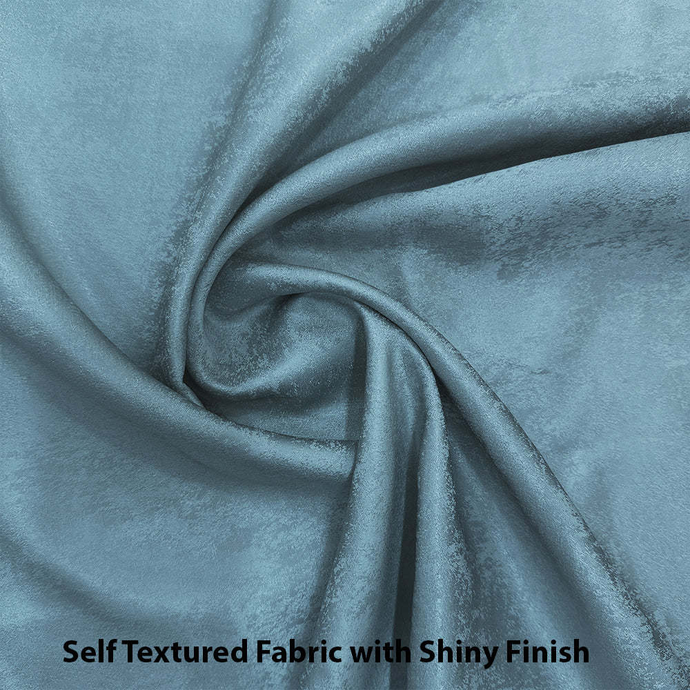 Jacquard Room Darkening Curtains in Marina Mist Blue Set Of 2 - (P188)