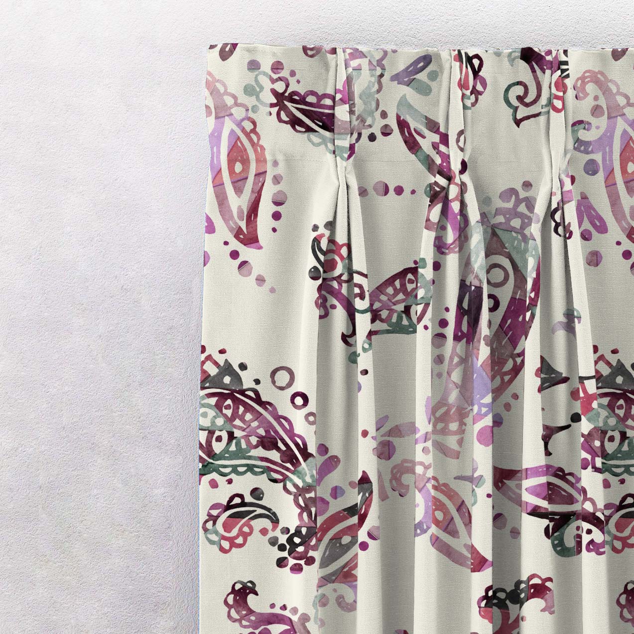 Elegant Floral Print Matt Finish  Room Darkening Curtain Set of 2 -  MTDS18D