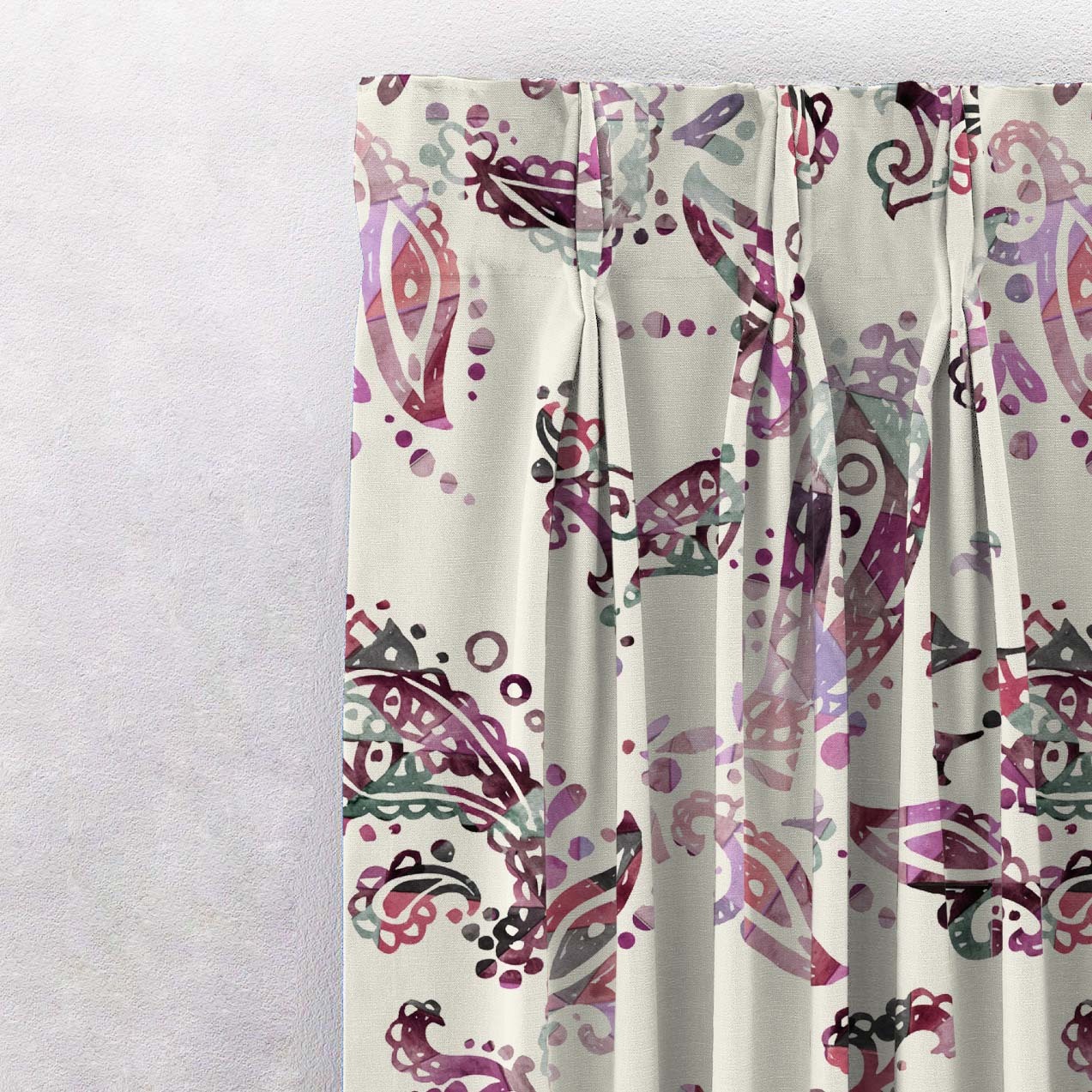 Elegant Floral Print Matt Finish Room Darkening Curtain Set of 2 - MTDS18D