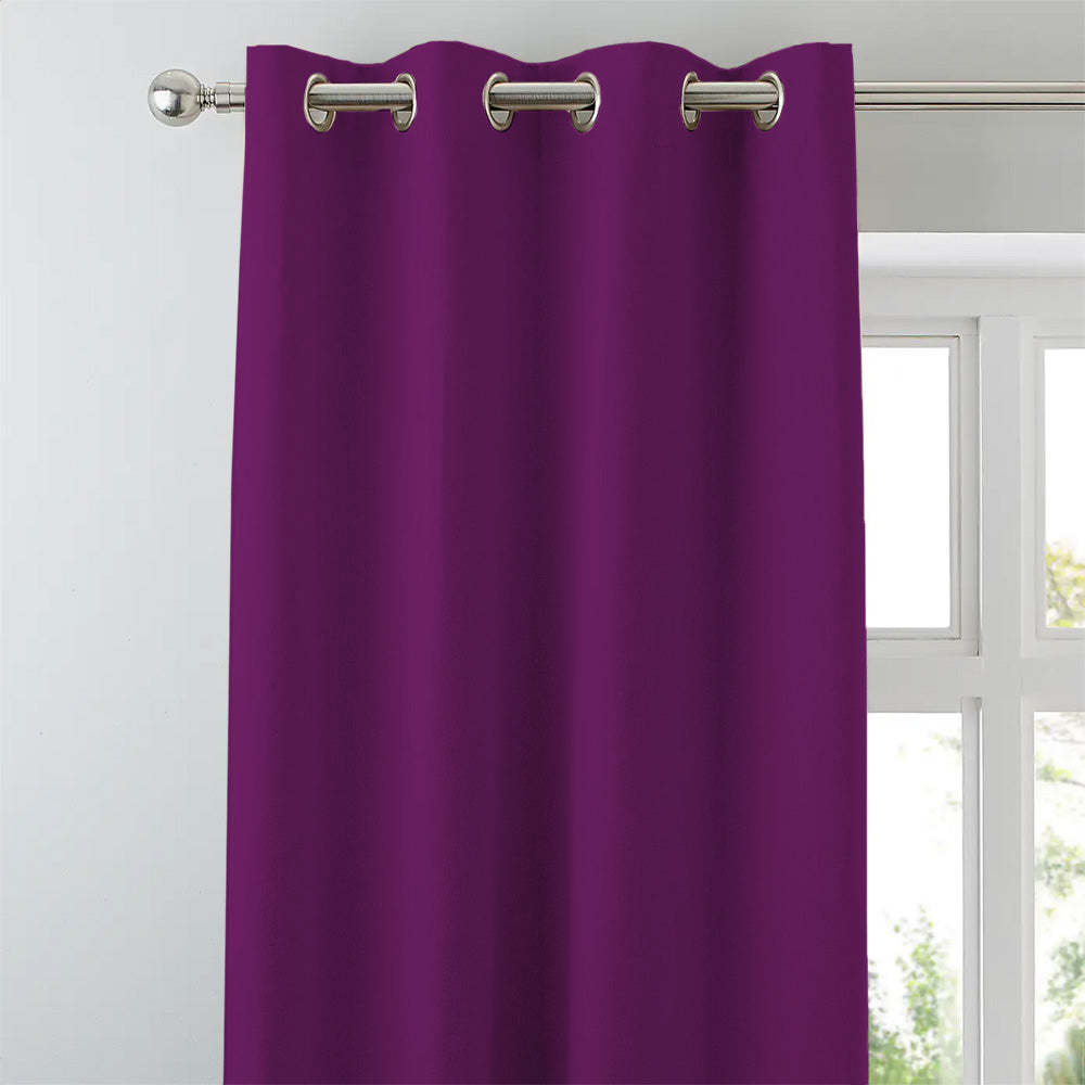 Jacquard Room Darkening Curtains in Macrew Purple Set Of 2 - (P19)