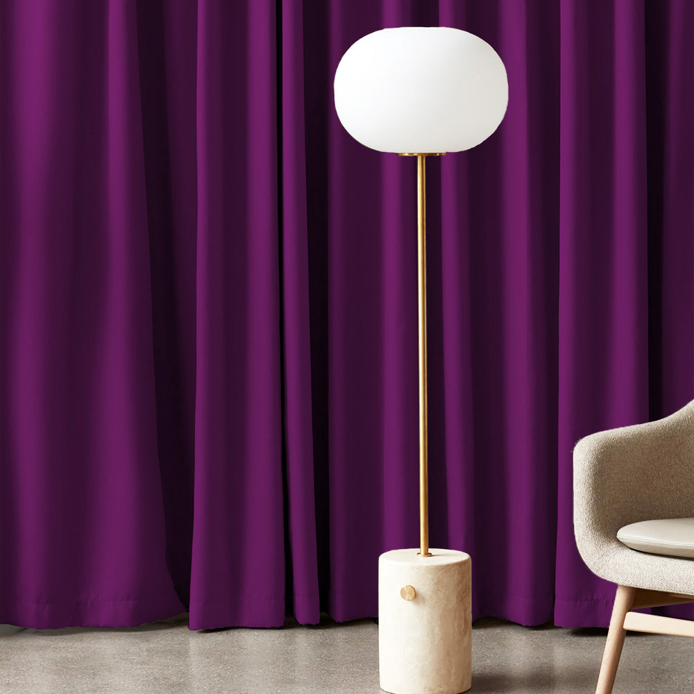 Jacquard Room Darkening Curtains in Macrew Purple Set Of 2 - (P19)