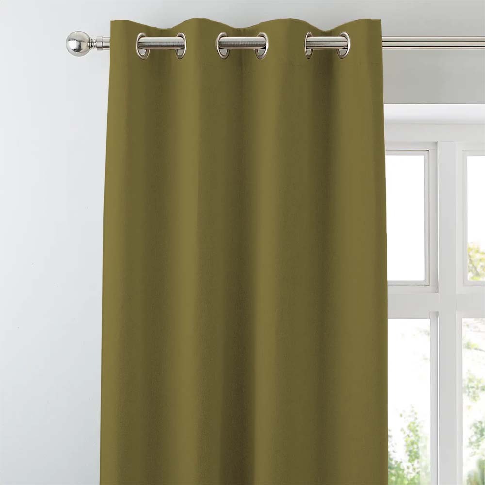 Jacquard Room Darkening Curtains in Mossy Meadow Green Set Of 2 - (P190)