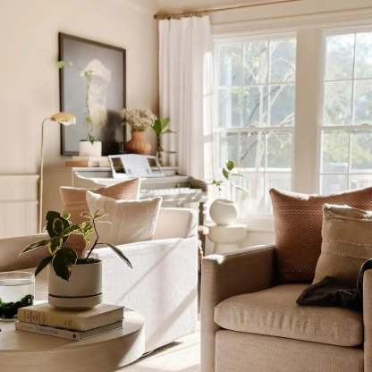 Liz Linen Drapery Pinch Pleat with Unlined - Beige White TWOPAGES