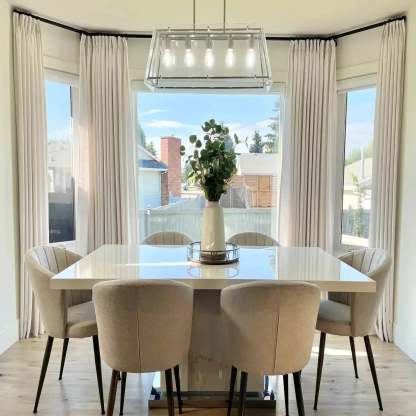 Liz Linen Pinch Pleat Ready Made Curtain with Blackout Lining -TWOPAGES