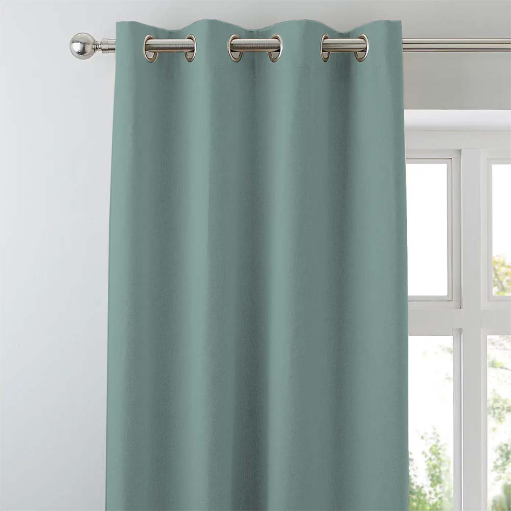 Jacquard Room Darkening Curtains in Volcano Lake Green Set Of 2 - (P191)