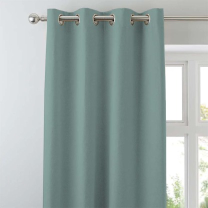 Jacquard Room Darkening Curtains in Volcano Lake Green Set Of 2 - (P191)