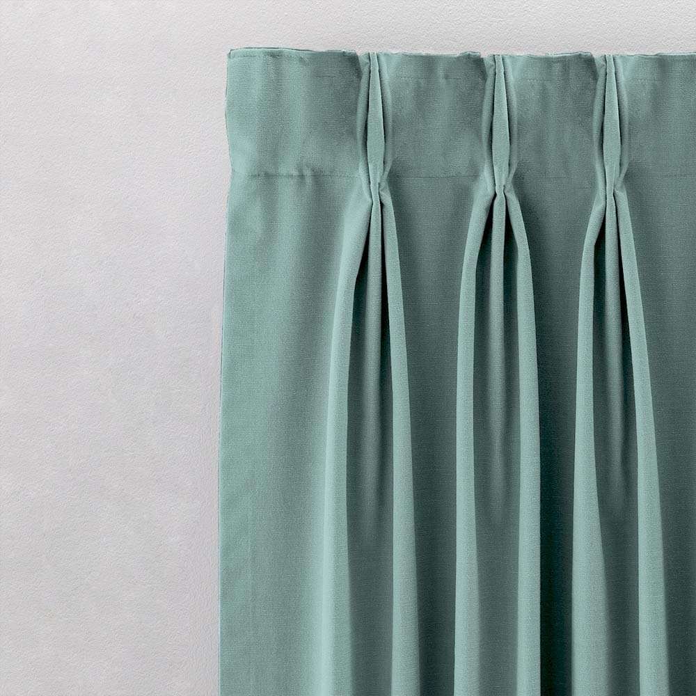Jacquard Room Darkening Curtains in Volcano Lake Green Set Of 2 - (P191)