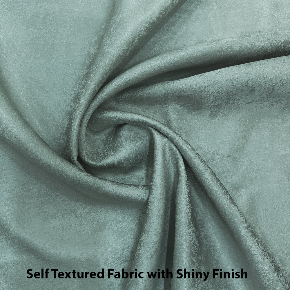 Jacquard Room Darkening Curtains in Volcano Lake Green Set Of 2 - (P191)