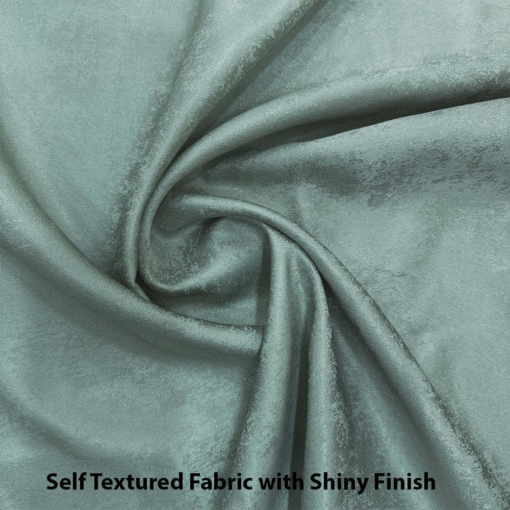 Jacquard Room Darkening Curtains in Volcano Lake Green Set Of 2 - (P191)