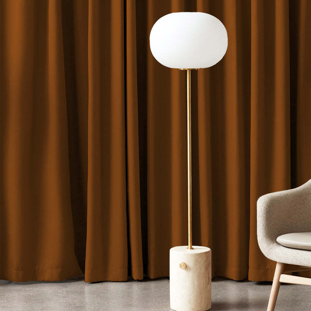 Jacquard Room Darkening Curtains in Clay Brown Set Of 2 - (P194)