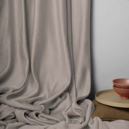 Jacquard Room Darkening Curtains in Pebble Grey Set Of 2 - (P198)