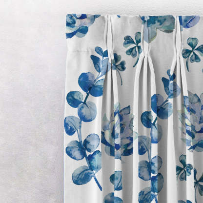 Midnight Mosaic Floral & Ombre Print Combination Room Darkening Curtains Set Of 4 Door Curtain - (19COMBRE23)