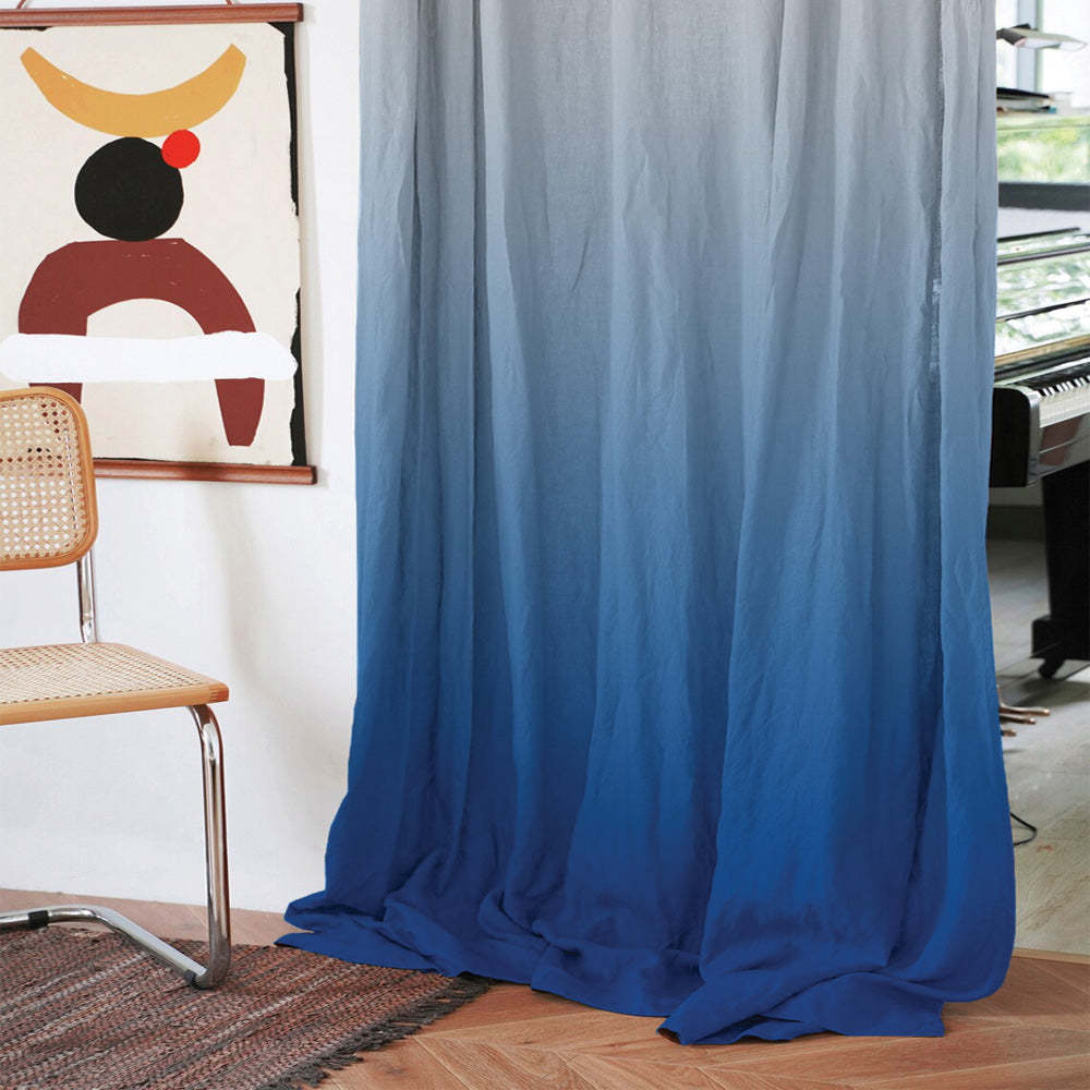 Midnight Mosaic Floral & Ombre Print Combination Room Darkening Curtains Set Of 4 Door Curtain - (19COMBRE23)