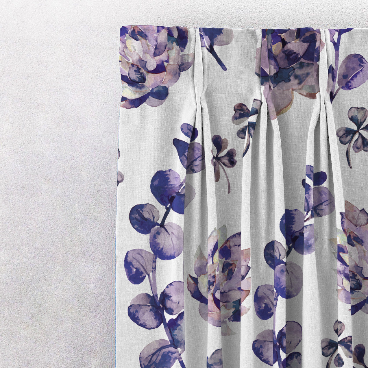 Dazzling Dahlias Floral Purple Heavy Satin Blackout curtains Set Of 2 - (DS19D)