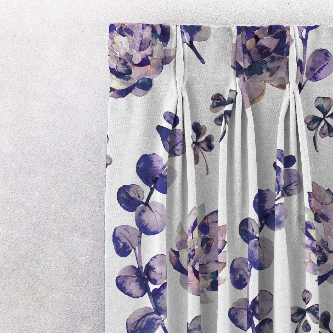 Dazzling Dahlias Floral Purple Heavy Satin Blackout curtains Set Of 2 - (DS19D)