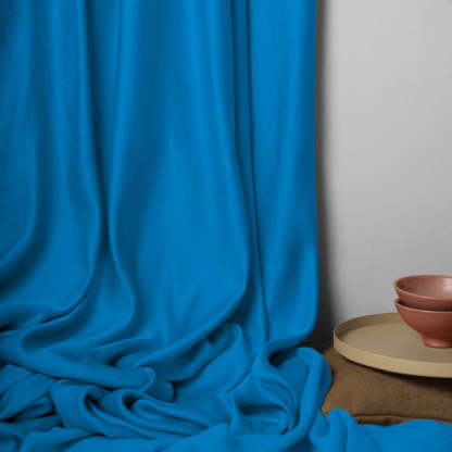 Jacquard Room Darkening Curtains in Pacific Point Blue Set Of 2 - (P200)