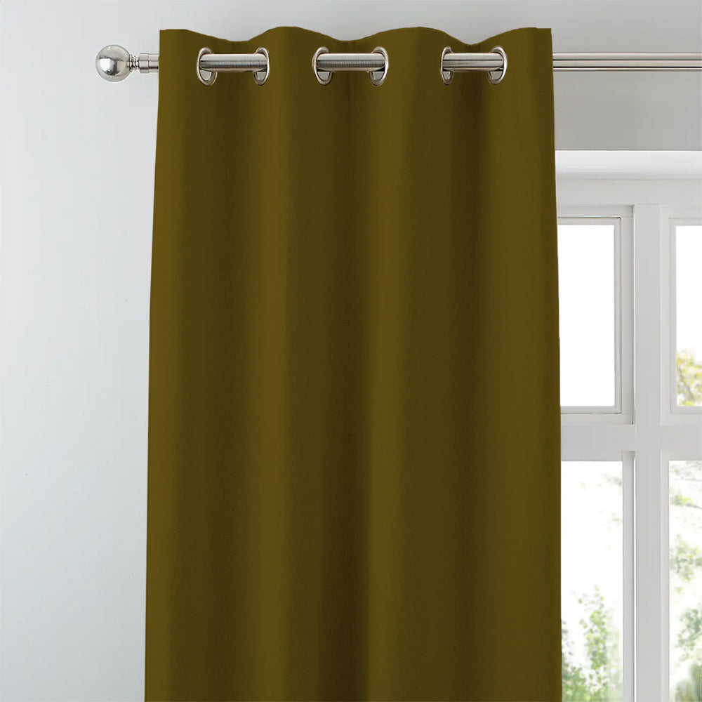 Jacquard Room Darkening Curtains in Army Fatigues Green Set Of 2 - (P202)