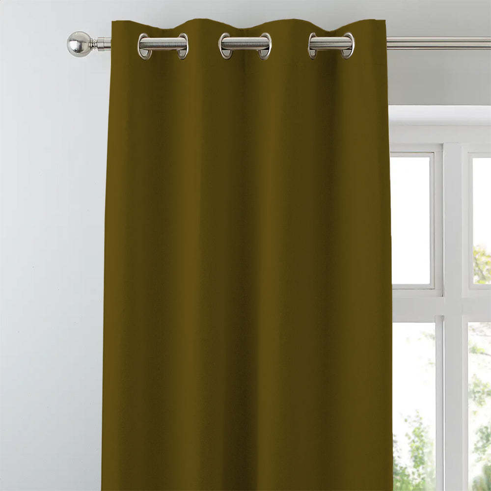 Jacquard Room Darkening Curtains in Army Fatigues Green Set Of 2 - (P202)