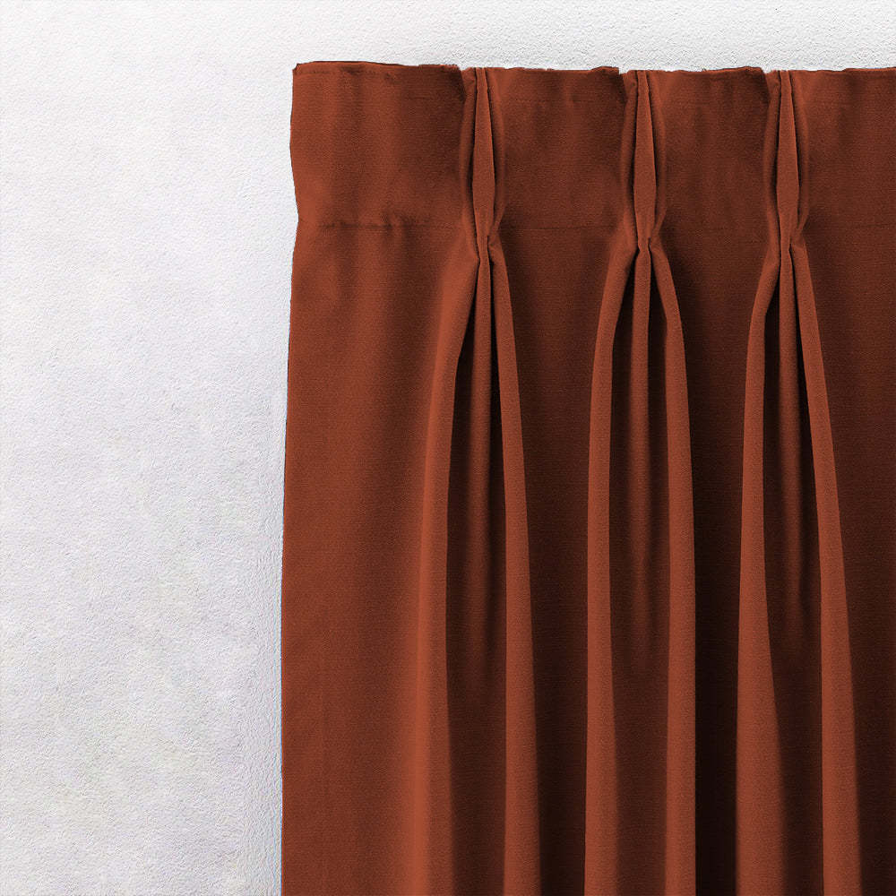 Jacquard Room Darkening Curtains in Smoky Umber Brown Set Of 2 - (P204)