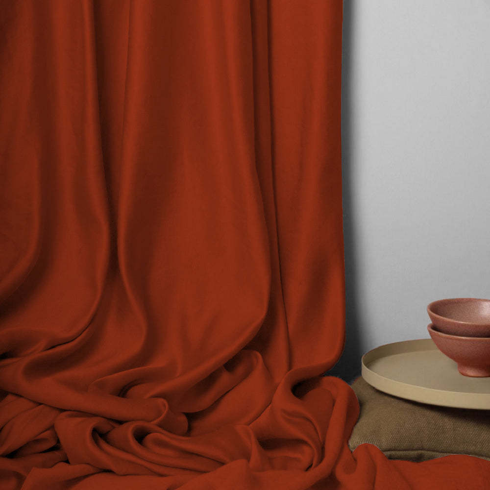 Jacquard Room Darkening Curtains in Smoky Umber Brown Set Of 2 - (P204)