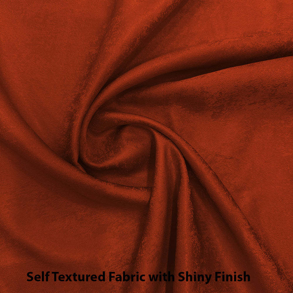 Jacquard Room Darkening Curtains in Smoky Umber Brown Set Of 2 - (P204)