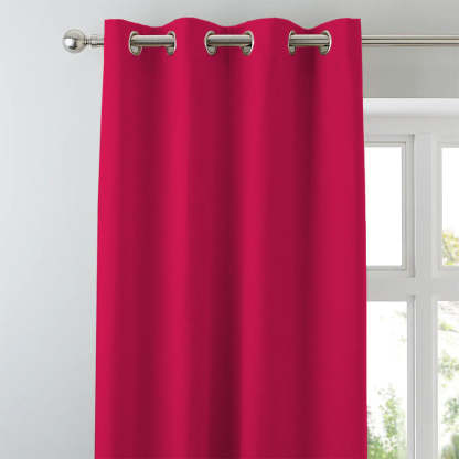 Jacquard Room Darkening Curtains in Ruby Red Set Of 2 - (P205)