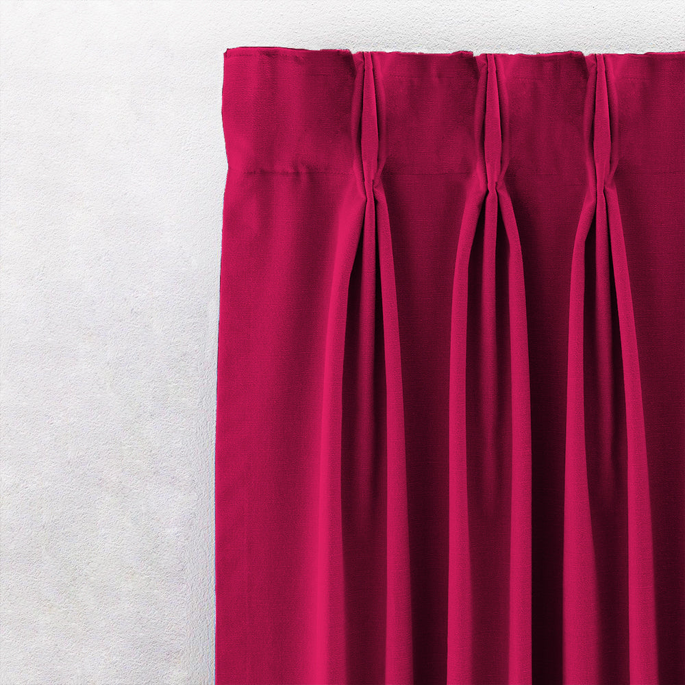 Jacquard Room Darkening Curtains in Ruby Red Set Of 2 - (P205)