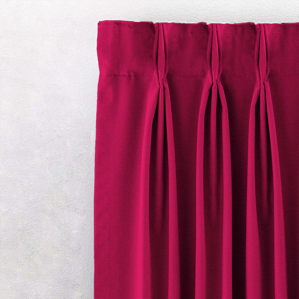 Jacquard Room Darkening Curtains in Ruby Red Set Of 2 - (P205)