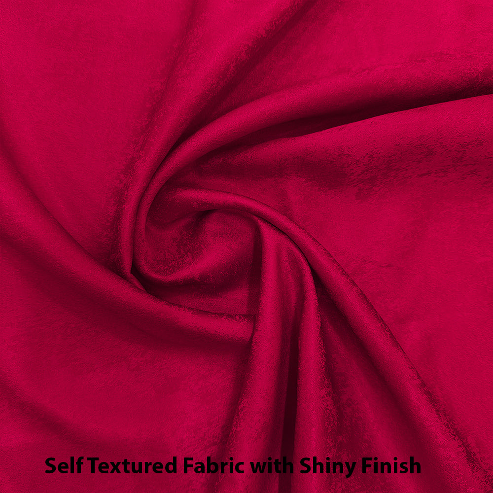 Jacquard Room Darkening Curtains in Ruby Red Set Of 2 - (P205)