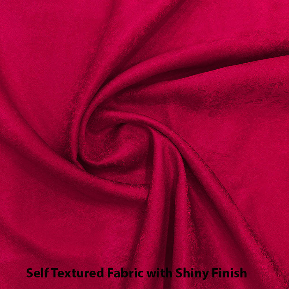 Jacquard Room Darkening Curtains in Ruby Red Set Of 2 - (P205)