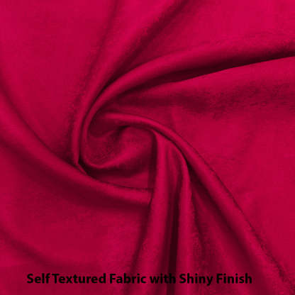 Jacquard Room Darkening Curtains in Ruby Red Set Of 2 - (P205)