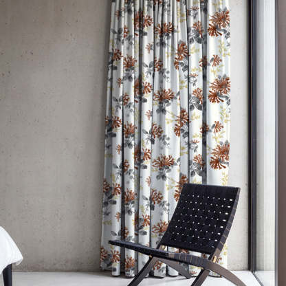 Feral Florals Floral Maroon Heavy Satin Room Darkening Curtains Set Of 2 - (DS206F)