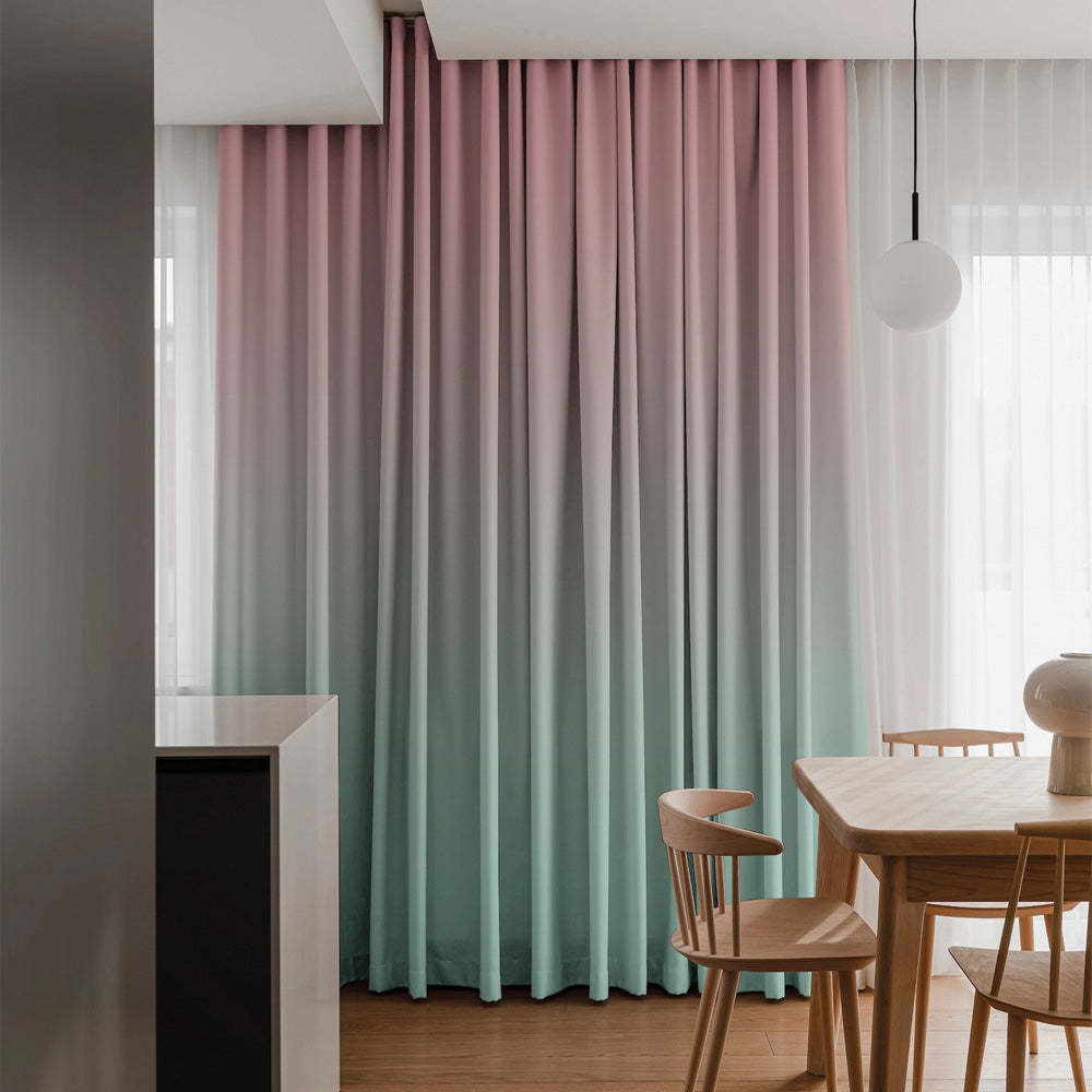 Elegant Ombre Print Room Darkening Curtain Set of 2. OMBRE25