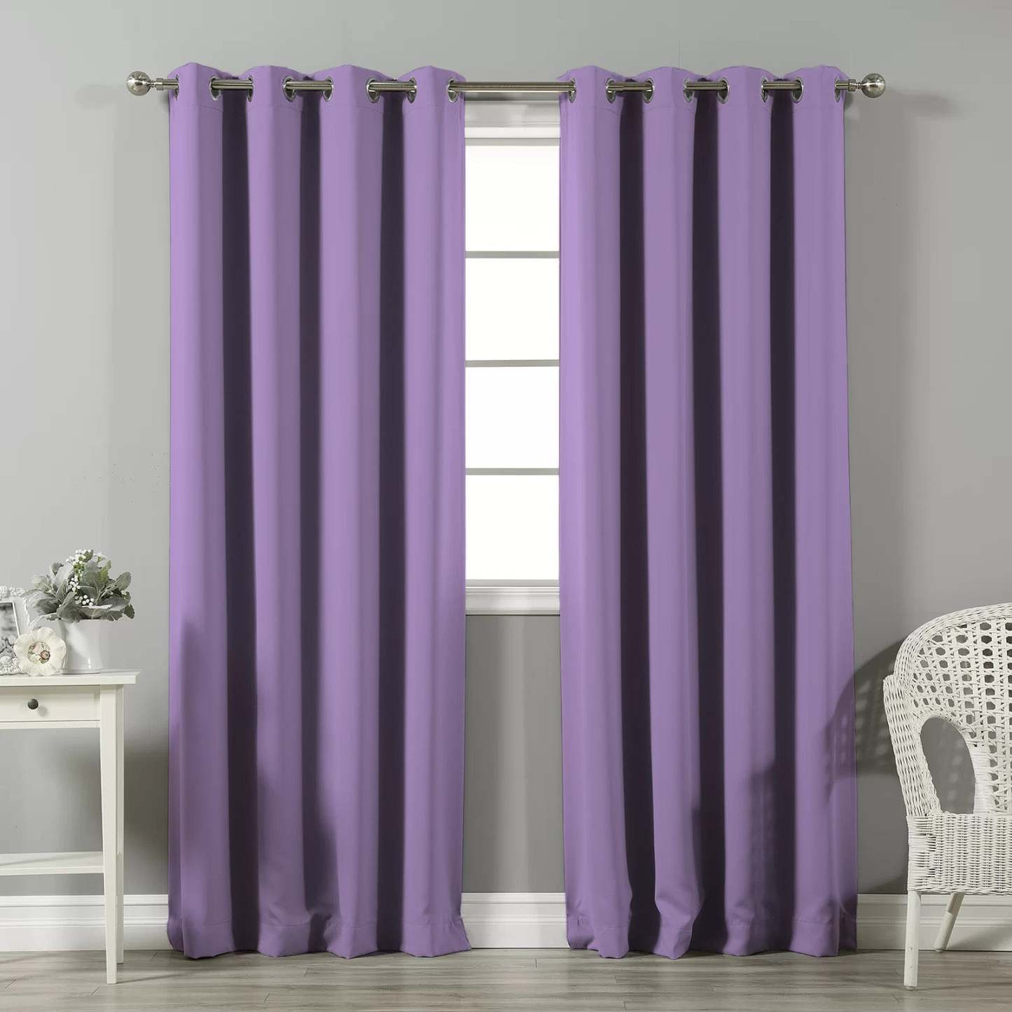 Jacquard Room Darkening Curtains in Heather Purple Set Of 2 - (P20)