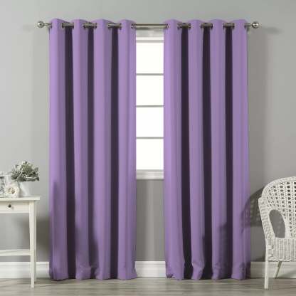Jacquard Room Darkening Curtains in Heather Purple Set Of 2 - (P20)
