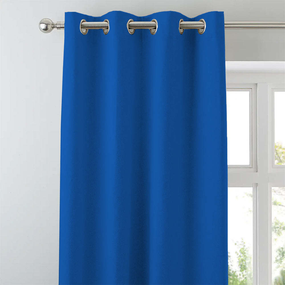 Jacquard Room Darkening Curtains in Sapphire Blue Set Of 2 - (P210)