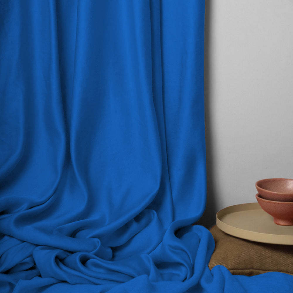 Jacquard Room Darkening Curtains in Sapphire Blue Set Of 2 - (P210)