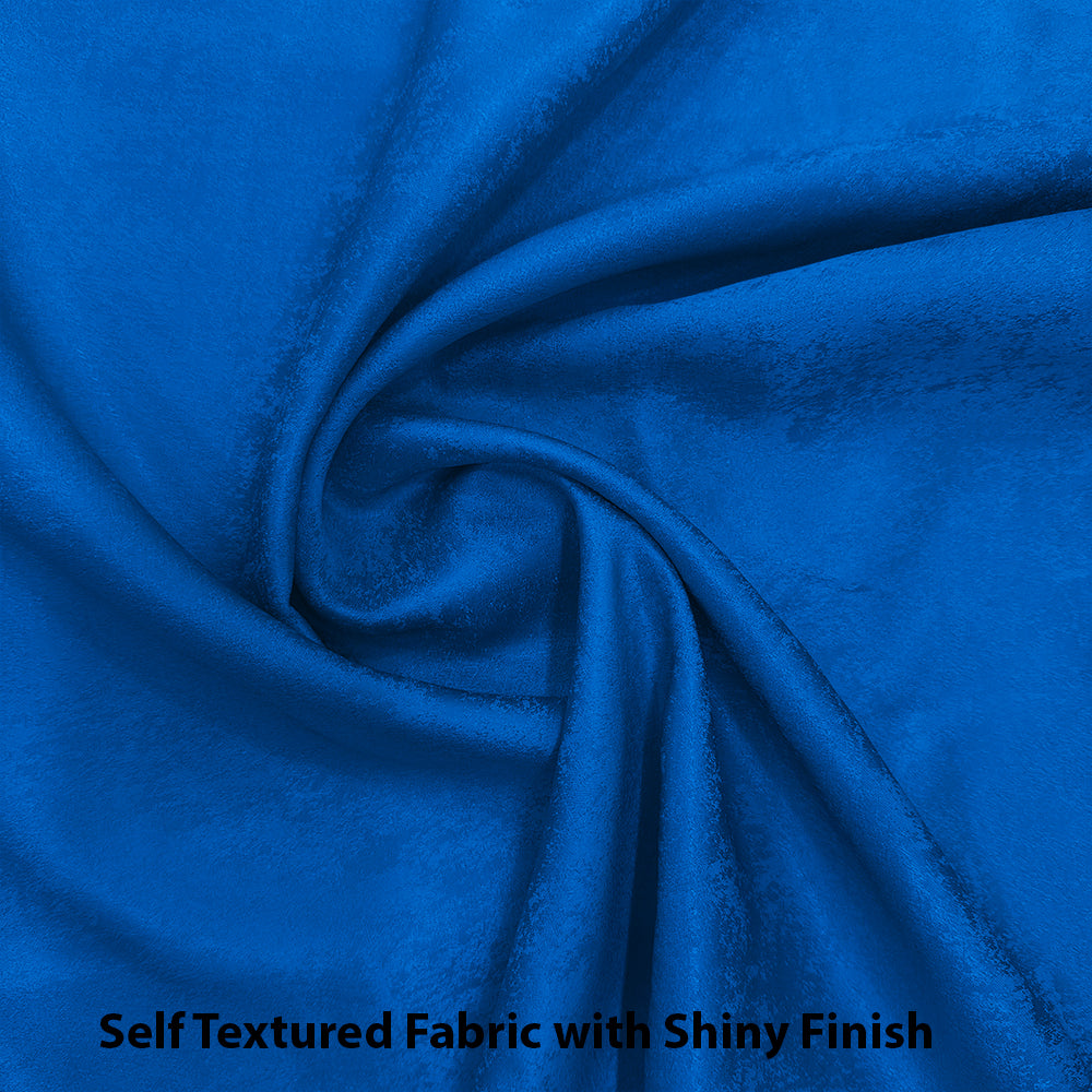 Jacquard Room Darkening Curtains in Sapphire Blue Set Of 2 - (P210)