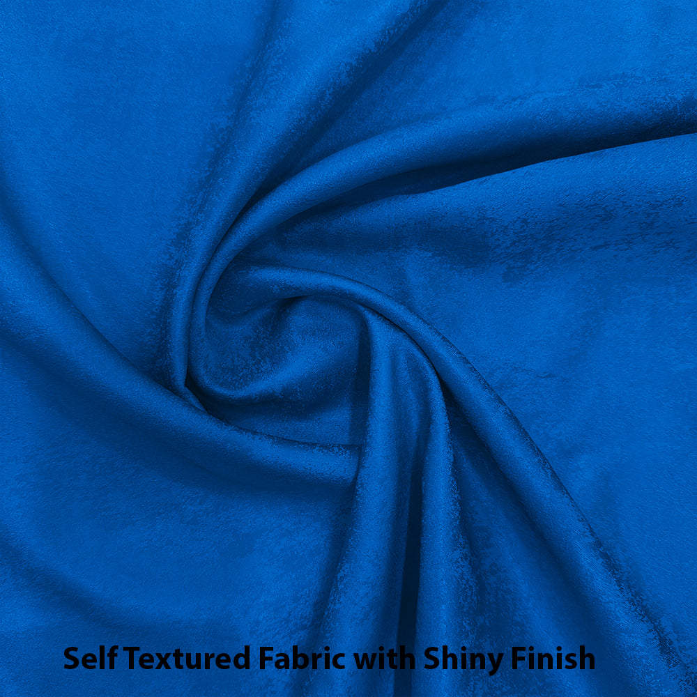 Jacquard Room Darkening Curtains in Sapphire Blue Set Of 2 - (P210)