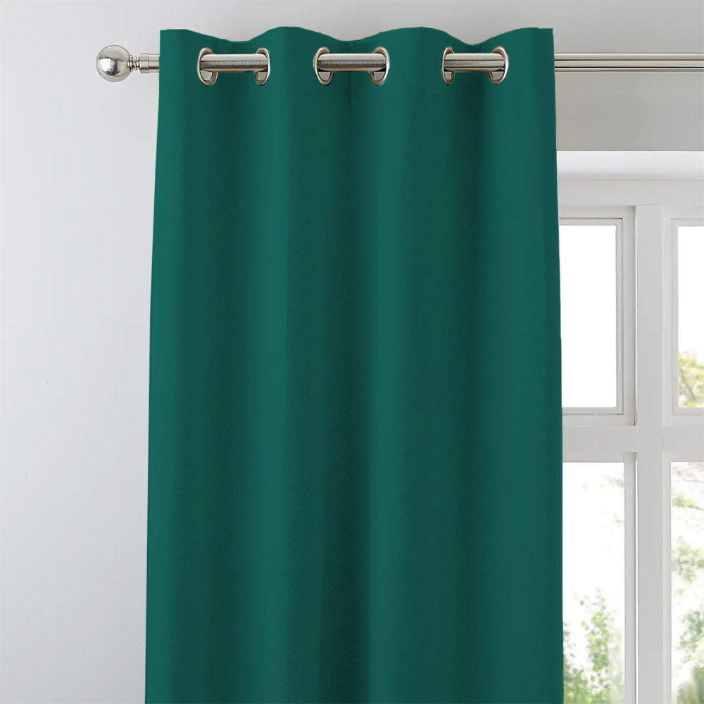 Jacquard Room Darkening Curtains in Castleton Green Set Of 2 - (P212)