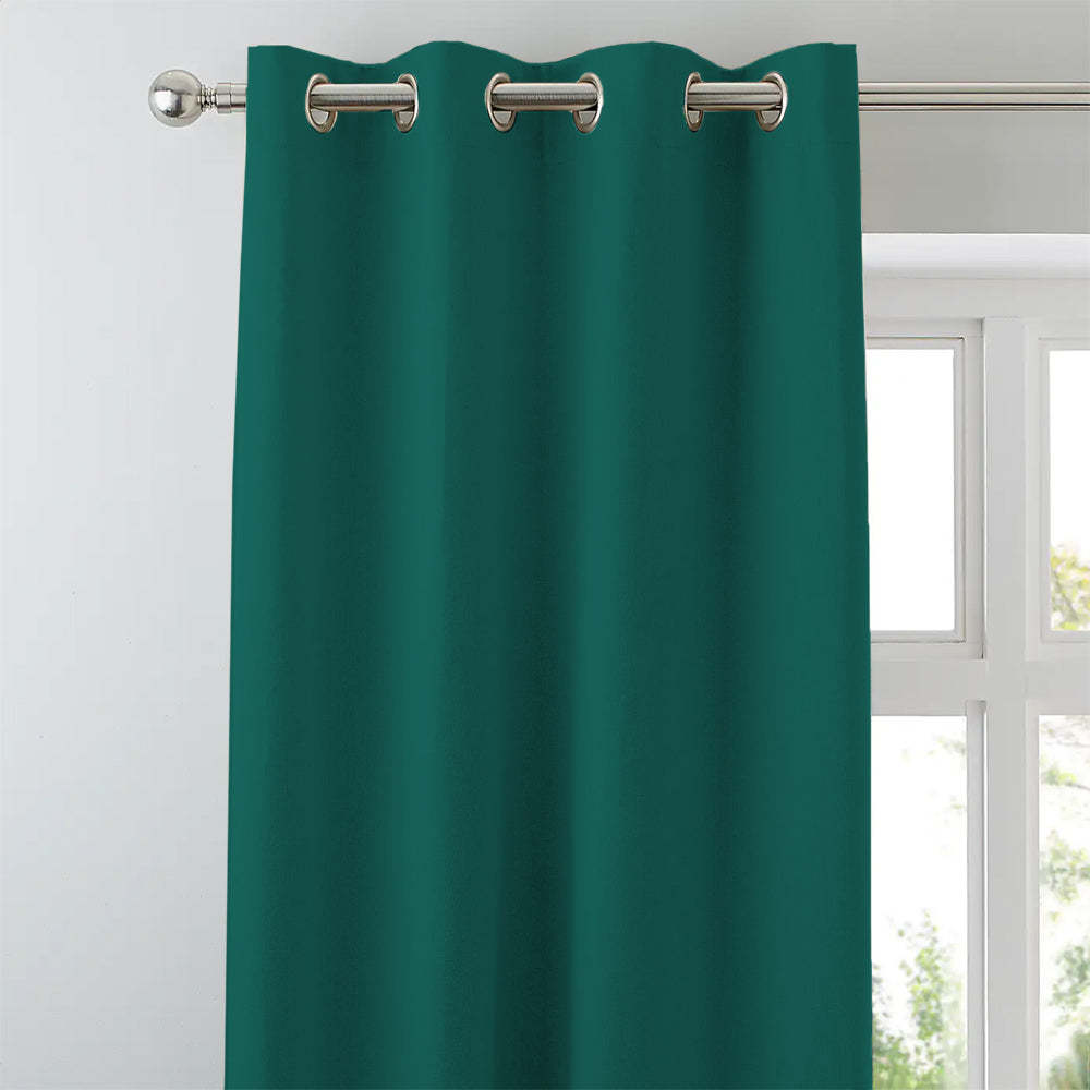 Jacquard Room Darkening Curtains in Castleton Green Set Of 2 - (P212)