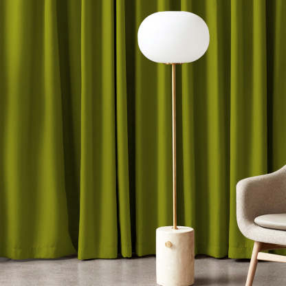 Jacquard Room Darkening Curtains in Olive Set Of 2 - (P214)