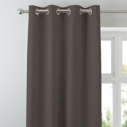 Jacquard Room Darkening Curtains in Dark Chocolate Set Of 2 - (P215)