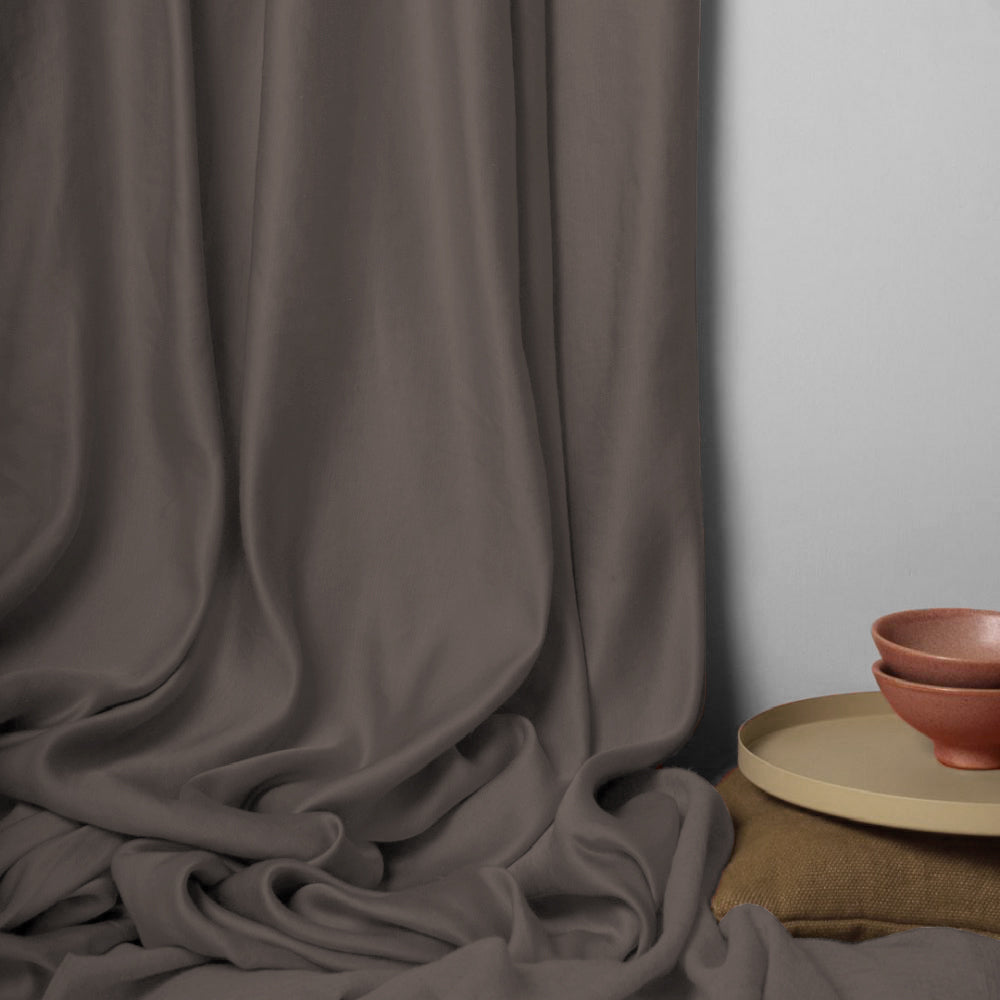 Jacquard Room Darkening Curtains in Dark Chocolate Set Of 2 - (P215)