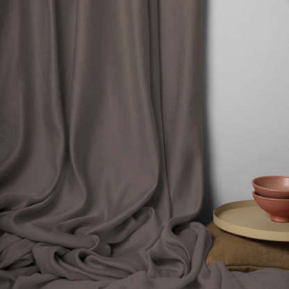 Jacquard Room Darkening Curtains in Dark Chocolate Set Of 2 - (P215)