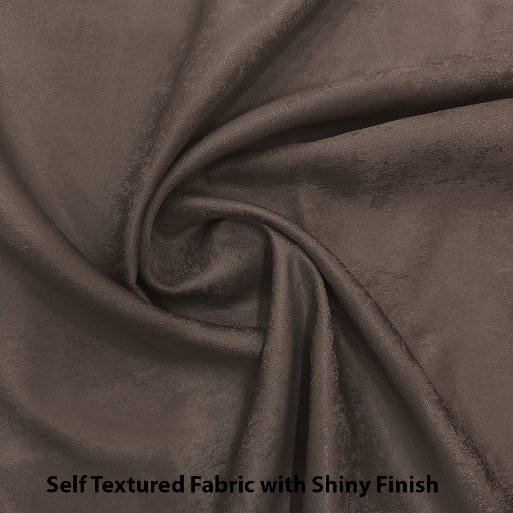 Jacquard Room Darkening Curtains in Dark Chocolate Set Of 2 - (P215)