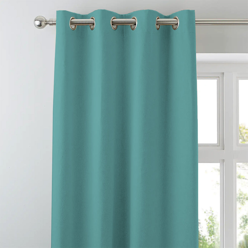 Jacquard Room Darkening Curtains in Turkish Blue Set Of 2 - (P22)