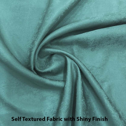 Jacquard Room Darkening Curtains in Turkish Blue Set Of 2 - (P22)