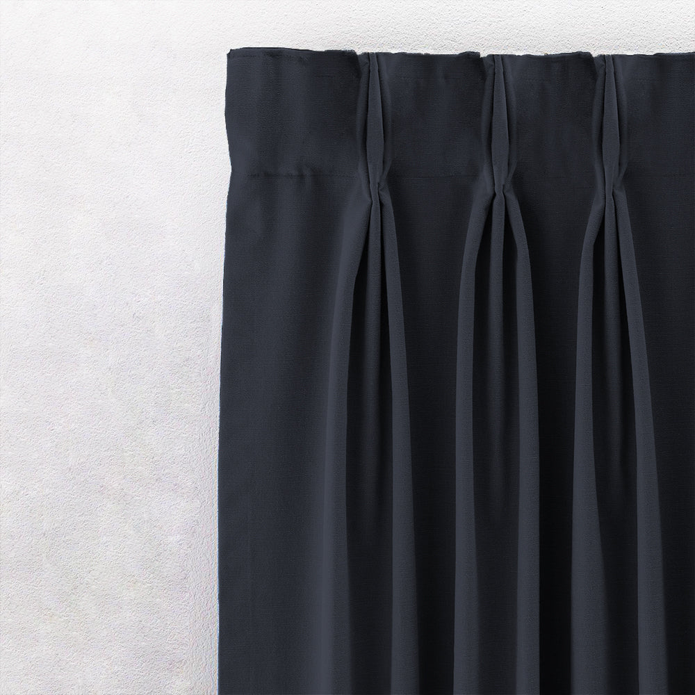 Jacquard Room Darkening Curtains in French Navy Set Of 2 - (P220)