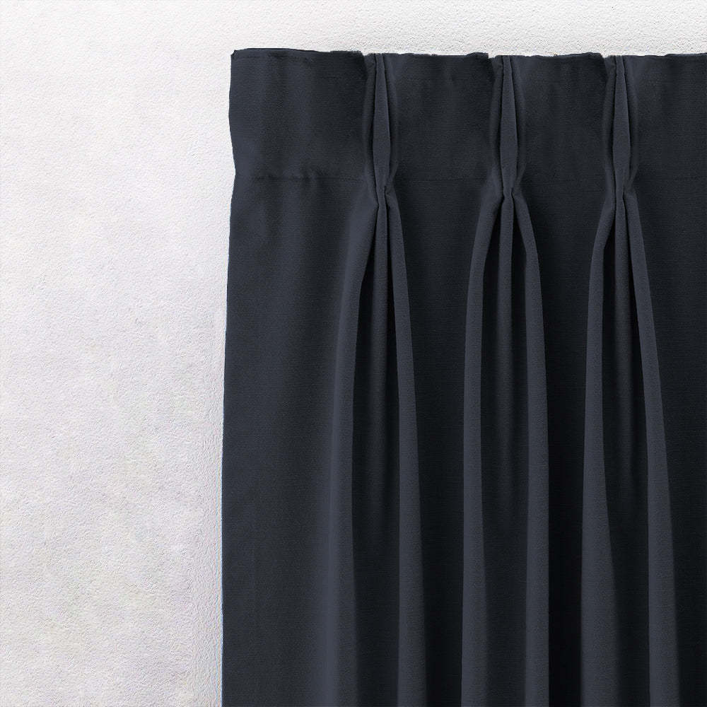 Jacquard Room Darkening Curtains in French Navy Set Of 2 - (P220)